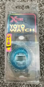 Vintage Rare XTime YoYo Watch Blue Sparkly Deadstock Hard To Find Kids Toy New - Picture 1 of 8