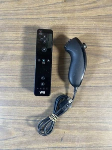 Offizieller Original Nintendo Wii Wireless Remote Controller & Nunchuck - Schwarz (Wii) - Bild 1 von 6