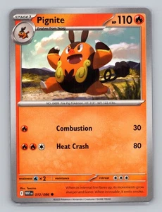 Pignite 012/086 Common White Flare WHT EN Pokemon Scarlet & Violet TCG - Picture 1 of 2