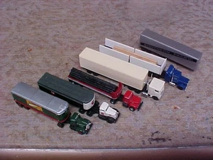 Herpa N Scale Train Trackside Set of 5 Semi-Trucks with 6 Trailers - Picture 1 of 12
