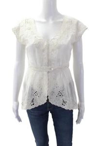 Top Floreat Mujer Floral Peplum Blanco Talla 0 - Imagen 1 de 6