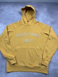 Felpa con cappuccio ferro e resina uomo media oro solo bei tempi pullover ricamato raglan - Foto 1 di 20
