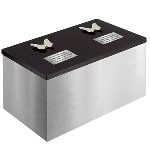 Double Silver Box - Companion Urn, Silver Urn For Two Adults, Two Urns in One - Picture 1 of 11