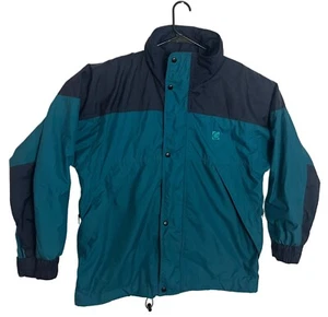 Vintage WearGuard Hooded Jacket Style 1448 Nylon Teal Black Water Resistant Med - Picture 1 of 10