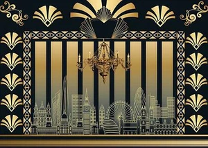 Sfondo ruggente anni 20 Il grande Gatsby sfondo fotografico retrò anni 20 festa dicembre 7x5FT - Foto 1 di 19