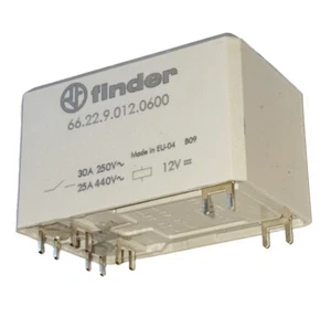 Leistungs Relais, 12V/dc, Finder 66.22.9.012.0600, 2 Schließer, 30A 250V~, 1St. - Bild 1 von 2