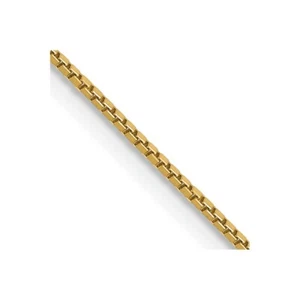 Real 14K Yellow Gold 14 inch .9mm Box with Spring Ring Clasp Chain; 14 inch - Picture 1 of 6