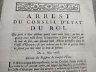 ★ Arrest Conseil État du Roi 1768  Action, Loterie, Roue  de la Fortune 🙂 