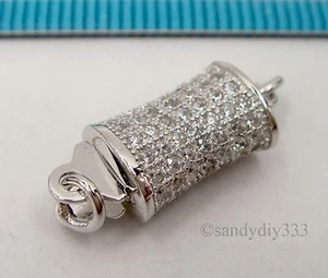 1x rhodiniert STERLINGSILBER CZ KRISTALL 1-Strang BOX SCHLIESS #2374 - Bild 1 von 4