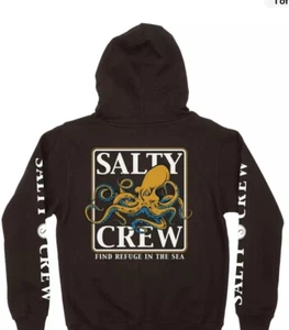 Salty Crew Ink Slinger Boys Hoodie Black L - Picture 1 of 5