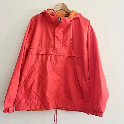 Pulôver corta-vento vintage Gap anos 90 vermelho laranja Anorak leve estilo Y2K M - Imagem 1 de 4