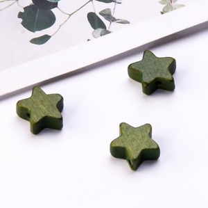 DIY 30pcs wooden Polished Star Beads Beaded Hairpin Headwear accessories 15mm