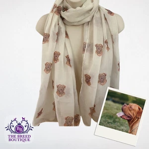 DOGUE DE BORDEAUX DOG SCARF NEW DESIGN LADIES SHAWL FRENCH MASTIFF GIFT - Picture 1 of 16
