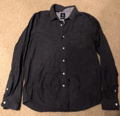 VOLCOM Grey Dress Shirt  SZ M Medium Skateboarding Skate Shirt RARE - Image 1 of 4