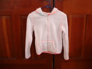 SO Brand Girl's Size 12 White Sherpa Long-Sleeve Hoodie w/ Pink Trim - Picture 1 of 6