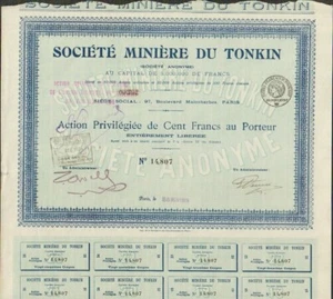 Société Minière du TONKIN (INDOCHINE) (U) - Picture 1 of 1