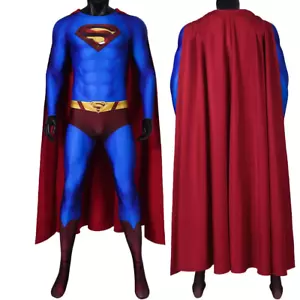 Superman Returns Cosplay Jumpsuit Clark Kent Costume Printing Bodysuit Halloween - Picture 1 of 12