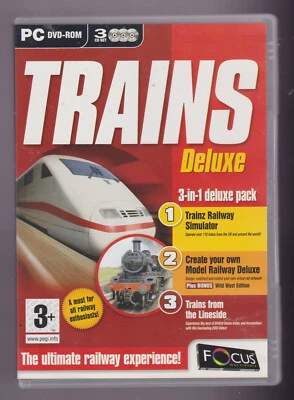 Trains Deluxe 3-in -1  Pack PC DVD ROM ~ Railway Simulator / Model Railway & DVD - Image 1 of 3