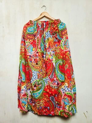 Nueva Falda India Algodón Rojo Paisley Estampada Para Mujer Ropa Ropa de Fiesta Falda EE. UU. Foto 1 de 3