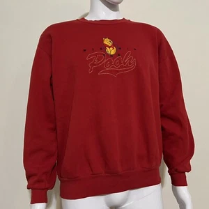 Winnie The Pooh 100 Acre Collection Red Embroidered Sweatshirt Adult M Rare VTG - Picture 1 of 16