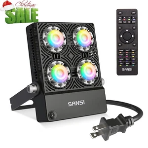 SANSI 30W=200W RGB LED Flood Lights Outdoor Landscape Security Light Dimmable - Picture 1 of 13