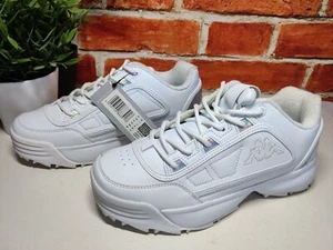 NEW KAPPA RAVE WHITE TRAINERS UK 6 EU 39 WOMENS LACE UP IRIDESCENT SNEAKER SHOES - Picture 1 of 9