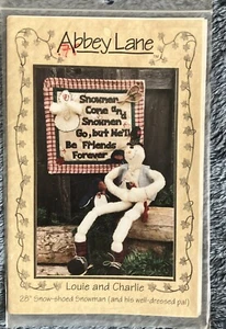 sewing pattern 28” Snowman Penguin Louie and Charlie Abbey Lane 1990's NEW - Picture 1 of 2