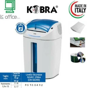 KOBRA +2 CC2 Distruggi Documenti a Frammento (1,9x13mm / P-5) per Piccoli Uffici - Foto 1 di 10