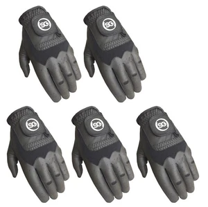 SG Herren Schwarz Allwetter Golf Handschuhe Cabretta Leder Palm Patch Und Daumen - Picture 1 of 7