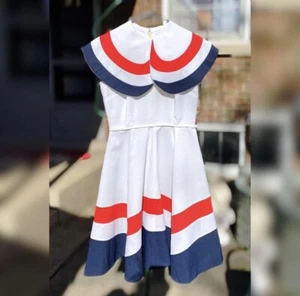 Vestido solero vintage rojo, blanco y azul para mujer - talla grande - vestido para el sol - Imagen 1 de 4