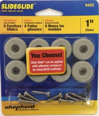 Shepherd 9452 Slide Glides Round Self-Adhesive Furniture Sliders - Image 1 of 2