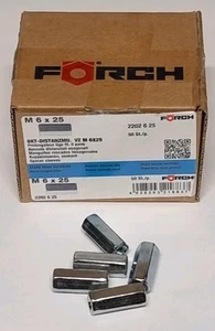 Forch M6-1.00 x 25mm Hex Coupling Nut 2202 6 25 Zinc Plated - Picture 1 of 3