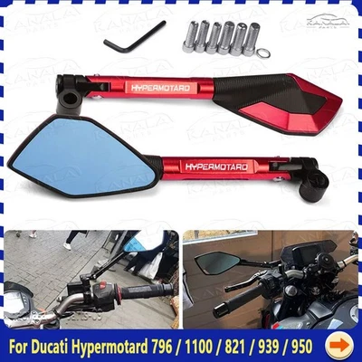 Motorcycle mirrors Rearview For Ducati Hypermotard 796 / 1100 / 821 / 939 / 950 - Image 1 of 4