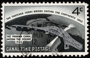 Canal Zone Stamp Scott # 157 Used w Light Cancel - 4 Cents Thatcher Bridge Issue - Picture 1 of 1