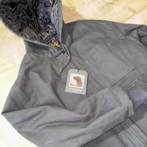 Giubbotto Bomber Uomo Filson CCF Worksmith Isolato Taglia Large L Nero con Cappuccio - Foto 1 di 13