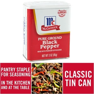 3 Unzen Reiner Gemahlener Schwarzer Pfeffer 12er Pack Behälter Gewürz Gewürz - Bild 1 von 9