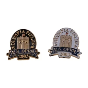 (2) 2003 U.S. Open Tennis Championship Lapel Pins Olympia Fields Country Club - Picture 1 of 3