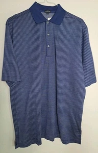 Jack Nicklaus Herren Polo Kurzarm Golfshirt Blau Geometrisch Large - Bild 1 von 10