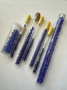 Perline blu vintage 2 once da 1 a 4 mm lotto misto perline semi forniture gioielli - Foto 1 di 10