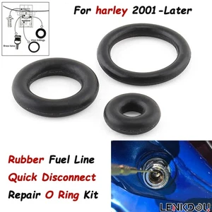 Kit de 3 juntas tóricas de reparación de desconexión rápida de línea de combustible negra para Harley modelo 2001-2023 - Imagen 1 de 9