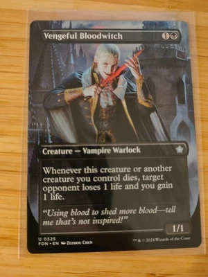MTG Vengeful Bloodwitch (Borderless) 0325 Foundations M/NM Free UK P&P - Image 1 of 2