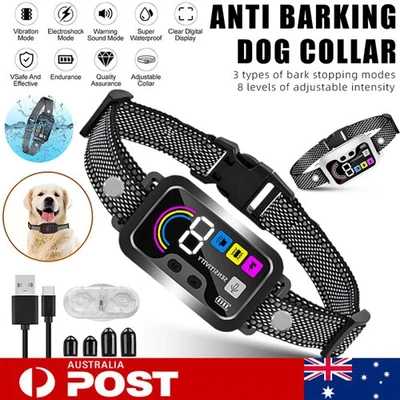 Rechargeable Anti Bark Dog Collar Auto Stop Barking Training Collar Obedience AU - image 1 of 4