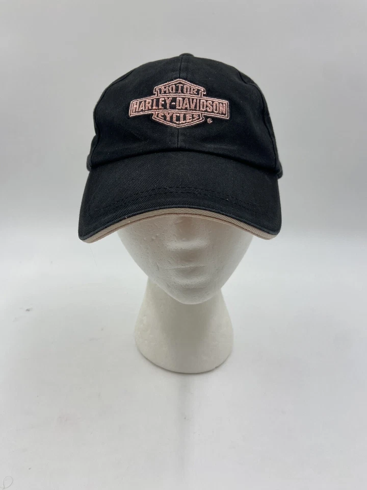 Sombrero Harley Davidson para mujer negro rosa bordado logotipo correa trasera *Leer Foto 1 de 4