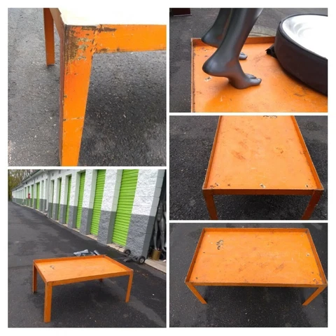 INDUSTRIAL VINTAGE METAL TABLE ORIGINAL:42"x25"x18". PU: DOYLESTOWN,PA Cover