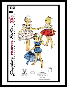 SIMPLICITY Adorable #4755 3pc PLAYSUIT Ruffled Romper Sewing Pattern ~Pick 4-5-6 - Picture 1 of 3
