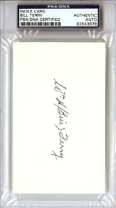William Bill Terry Autographed Index Card New York Giants PSA/DNA #83543678 - Picture 1 of 1