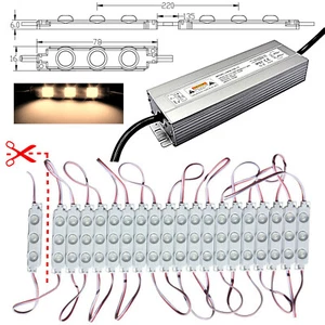 100x LED Module+Power Supply - 230V 12V Warm 2800K - 5730 Advertising Lighting - Picture 1 of 2