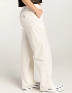 OBEY BRIGHTON WOMENS CARPENTER JEANS SIZE 25 CREAM WHITE NEW WITH TAGS UTILITY - Picture 1 of 11