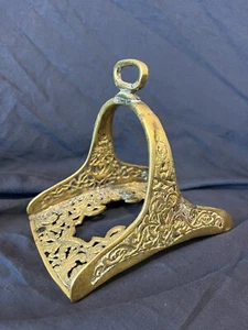 Vintage Antique Brass Horse Saddle Stirrup Ottoman Empire 19th Century - Picture 1 of 6