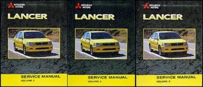 2002 Mitsubishi Lancer Tienda Manual 3 Volumen Juego Reparar Servicio Libros OEM - Imagen 1 de 4
